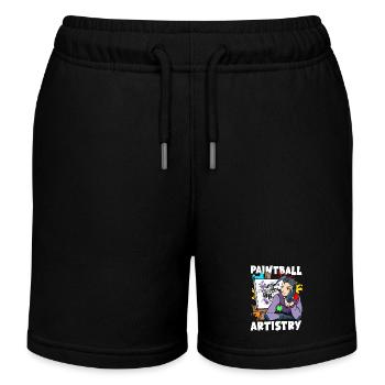 Paintball Artistik Malerei Dekoration Teamsport - Kinder Organic Joggingshorts Mini Bolter von Stanley/Stella - Schwarz - Vorne