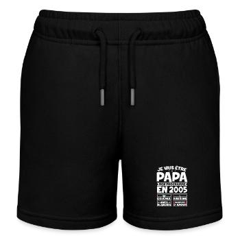 Je vais être papa mon programme en 2025 - Short de jogging enfant bio Stanley/Stella - noir - Devant