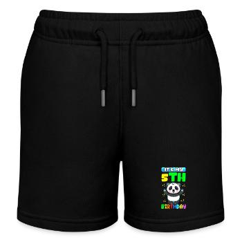 5. Geburtstag 5 Jahre alt Geschenkidee Geschenk - Kinder Organic Joggingshorts Mini Bolter von Stanley/Stella - Schwarz - Vorne