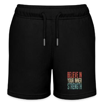 Believe in your inner strength - Kinder Organic Joggingshorts Mini Bolter von Stanley/Stella - Schwarz - Vorne