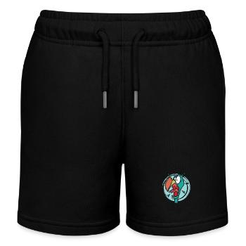 crazy dodo bird from Mauritius - Kids Organic Sweat Shorts by Stanley/Stella - black - Front