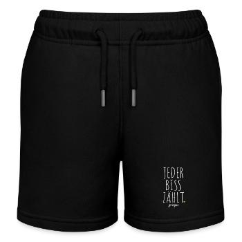 Veganer Jeder Biss Zählt Ich Liebe Tiere Go Vegan - Kinder Organic Joggingshorts Mini Bolter von Stanley/Stella - Schwarz - Vorne