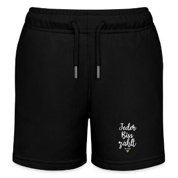 Veganer Jeder Biss Zählt Ich Liebe Tiere Go Vegan - Kinder Organic Joggingshorts Mini Bolter von Stanley/Stella - Schwarz - Vorne