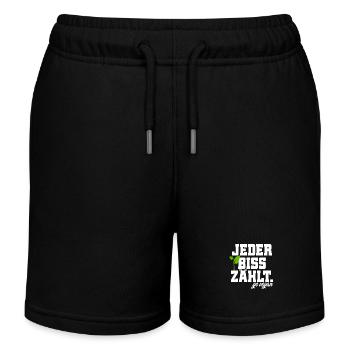 Veganer Jeder Biss Zählt Ich Liebe Tiere Go Vegan - Kinder Organic Joggingshorts Mini Bolter von Stanley/Stella - Schwarz - Vorne