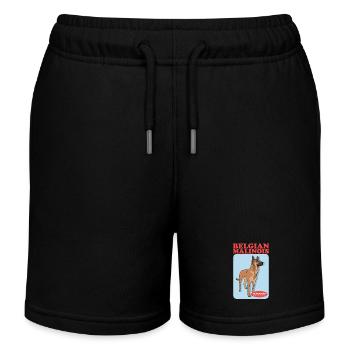 Belgian Shepherd Malinois Dog Gift - Kids Organic Sweat Shorts by Stanley/Stella - black - Front