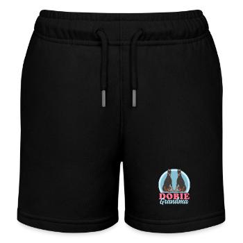 Dobermann Dobie Grandma | Hundebesitzer Geschenk - Kinder Organic Joggingshorts Mini Bolter von Stanley/Stella - Schwarz - Vorne