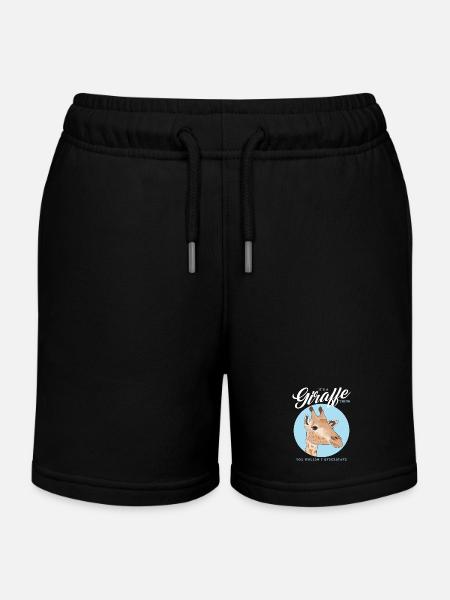 Giraffe Liebhaber Giraffen Geschenk - Kinder Organic Joggingshorts Mini Bolter von Stanley/Stella - Schwarz