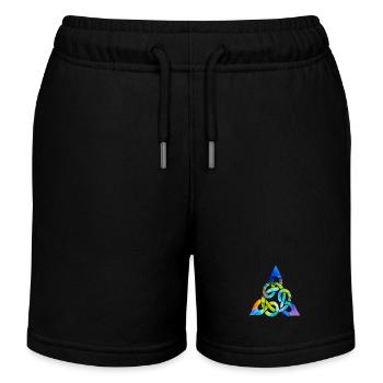 Farbenfroher keltischer Knoten - Kinder Organic Joggingshorts Mini Bolter von Stanley/Stella - Schwarz - Vorne