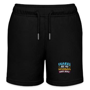 Les prières sont mes superpouvoirs La foi chrétienne - Short de jogging enfant bio Stanley/Stella - noir - Devant