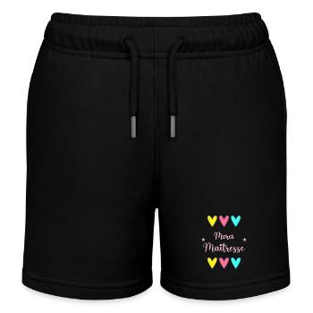MERCI. MERCI MAÎTRESSE. CADEAU MAÎTRESSE. VACANCES - Short de jogging enfant bio Stanley/Stella - noir - Devant