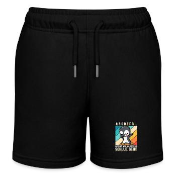 Einschulung Schule Schulanfang Schulkind Geschenk - Kinder Organic Joggingshorts Mini Bolter von Stanley/Stella - Schwarz - Vorne