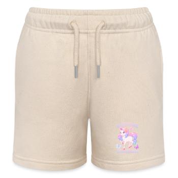 Unicorn Mädchen, Kawaii Einhorn, Pretty Girl - Kinder Organic Joggingshorts Mini Bolter von Stanley/Stella - Natur - Vorne
