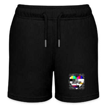 80er Jahre TV Testbild Herz Liebe I Love 80s Party - Kinder Organic Joggingshorts Mini Bolter von Stanley/Stella - Schwarz - Vorne