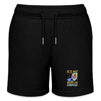 Avec des fleurs - surprise pour la fête des mères - Short de jogging enfant bio Stanley/Stella - noir - Devant