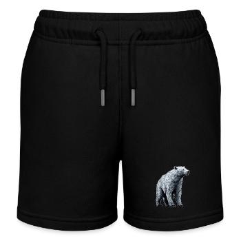 Polygone de l’ours polaire LIne Art - Short de jogging enfant bio Stanley/Stella - noir - Devant