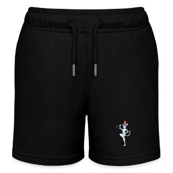 Comic cat twirling - Kids Organic Sweat Shorts by Stanley/Stella - black - Front