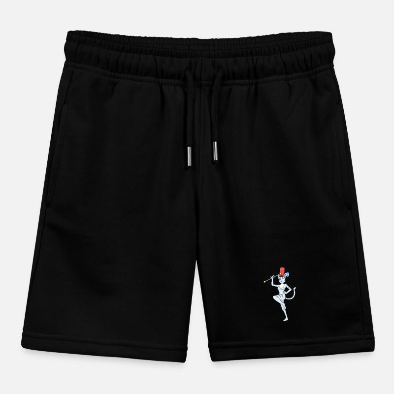 Comic cat twirling Kids Organic Sweat Shorts by Stanley/Stella