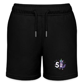 With chinchilla - children's birthday 5 years - Kids Organic Sweat Shorts by Stanley/Stella - black - Front
