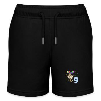 Mit Flughörnchen - Kinder Geburtstag 9 Jahre - Kinder Organic Joggingshorts Mini Bolter von Stanley/Stella - Schwarz - Vorne