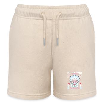 Scientist Saying, Chemistry, Physics Comic - Kids Organic Sweat Shorts by Stanley/Stella - soft Ecru - Front