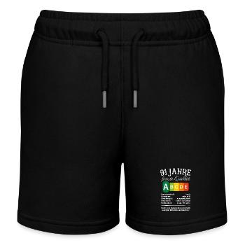 91 Jahre Feinste Qualität Geschenk 91. Geburtstag - Kinder Organic Joggingshorts Mini Bolter von Stanley/Stella - Schwarz - Vorne