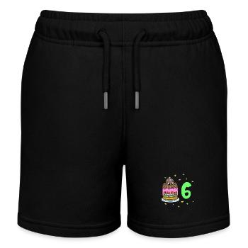 With Spider - Children's Birthday 6 Years - Kids Organic Sweat Shorts by Stanley/Stella - black - Front
