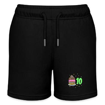 With Spider - Children's Birthday 10 Years - Kids Organic Sweat Shorts by Stanley/Stella - black - Front