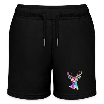 Zazo der Hirsch - Kinder Organic Joggingshorts Mini Bolter von Stanley/Stella - Schwarz - Vorne