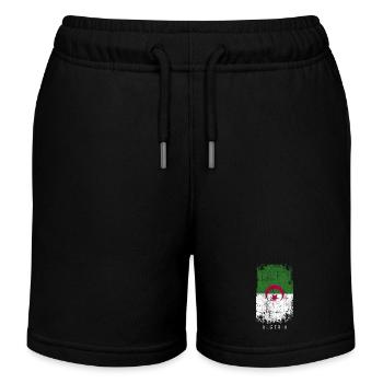 Souvenir with the country flag of Algeria - Kids Organic Sweat Shorts by Stanley/Stella - black - Front