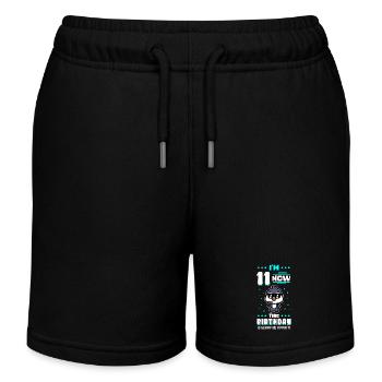 11th Birthday 11 Year Old Gift - Kids Organic Sweat Shorts by Stanley/Stella - black - Front