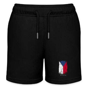 Souvenir with the flag of the Czech Republic - Kids Organic Sweat Shorts by Stanley/Stella - black - Front
