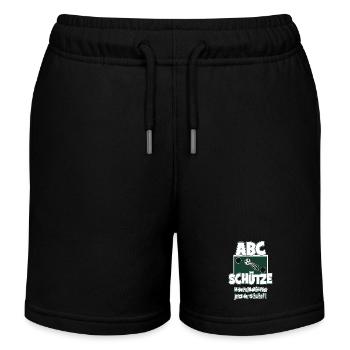 Einschulung Schulkind Fußballer Schule Geschenk - Kinder Organic Joggingshorts Mini Bolter von Stanley/Stella - Schwarz - Vorne