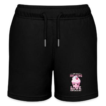 Cupcake Kawaii - Kinder Organic Joggingshorts Mini Bolter von Stanley/Stella - Schwarz - Vorne