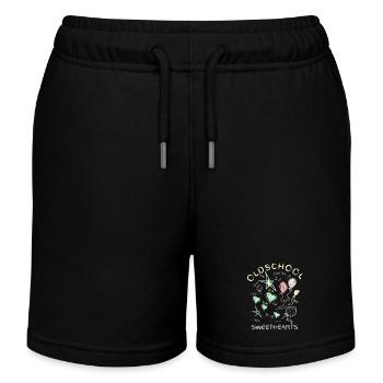 Craie tableau noir oldschool - Short de jogging enfant bio Stanley/Stella - noir - Devant