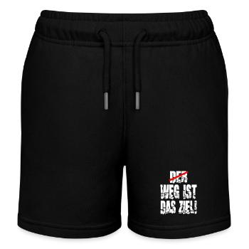 weg ist das Ziel Motivation Spruch Statement - Kinder Organic Joggingshorts Mini Bolter von Stanley/Stella - Schwarz - Vorne