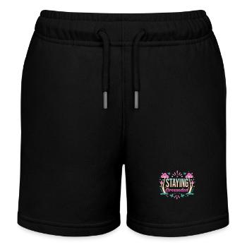 Mindfulness Saying Stay grounded - Kids Organic Sweat Shorts by Stanley/Stella - black - Front