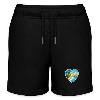 Beach Love - Kids Organic Sweat Shorts by Stanley/Stella - black - Front