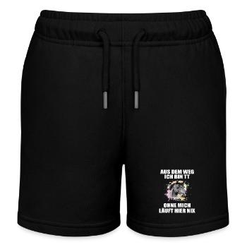 Tuniertrottel ich mach hier alles Pferd Rappe - Kinder Organic Joggingshorts Mini Bolter von Stanley/Stella - Schwarz - Vorne