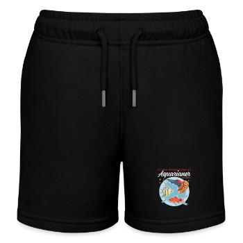 Aquarium Aquarist Ornamental Fish Aquaristics Gift - Kids Organic Sweat Shorts by Stanley/Stella - black - Front