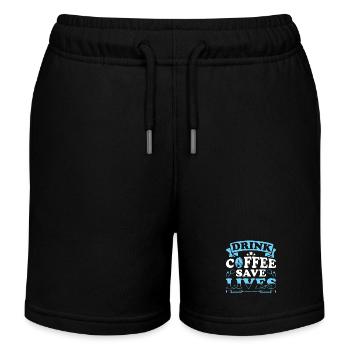 Une infirmière qui boit du café sauve des vies - Short de jogging enfant bio Stanley/Stella - noir - Devant