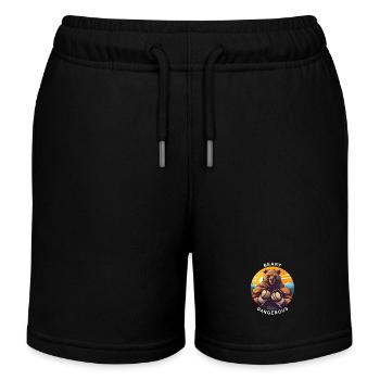 Beary - Der Boxende Bär bei - Kinder Organic Joggingshorts Mini Bolter von Stanley/Stella - Schwarz - Vorne