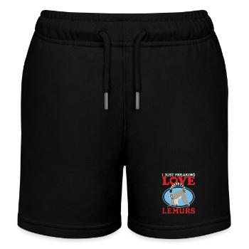 Lemur Ring-tailed lemurs Ringed Tail Lemure Gift - Kids Organic Sweat Shorts by Stanley/Stella - black - Front