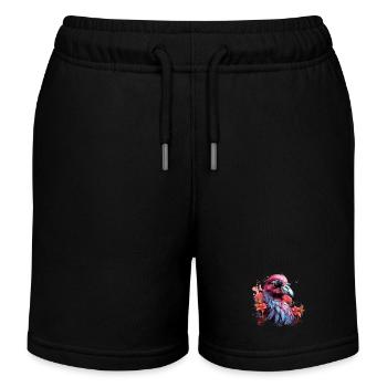 Oiseau tropical avec lunettes de soleil Tropical - Short de jogging enfant bio Stanley/Stella - noir - Devant