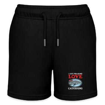 Pêcheur Poisson-Chat Pêche Pêche Poisson Cadeau - Short de jogging enfant bio Stanley/Stella - noir - Devant