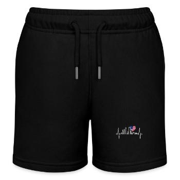 Boston Skyline Herzschlag USA Flagge Herz Liebe - Kinder Organic Joggingshorts Mini Bolter von Stanley/Stella - Schwarz - Vorne