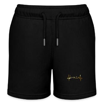 Lisbon Skyline Heartbeat Portugal I Love Lisboa - Kids Organic Sweat Shorts by Stanley/Stella - black - Front