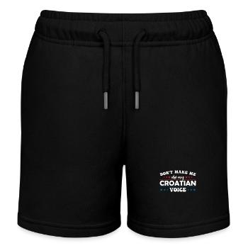 Zwingen Sie Mich Nicht, Meine Französische Stimme - Kinder Organic Joggingshorts Mini Bolter von Stanley/Stella - Schwarz - Vorne