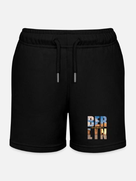 Berlin Deutschland Souvenir - Kinder Organic Joggingshorts Mini Bolter von Stanley/Stella - Schwarz
