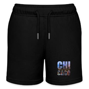 Chicago USA Souvenir - Short de jogging enfant bio Stanley/Stella - noir - Devant