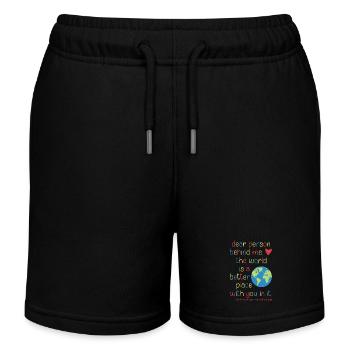 Dear person behind me - Kids Organic Sweat Shorts by Stanley/Stella - black - Front